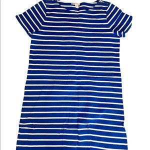 Women’s Size Large J.Crew Cotton Blue & White Striped Dress